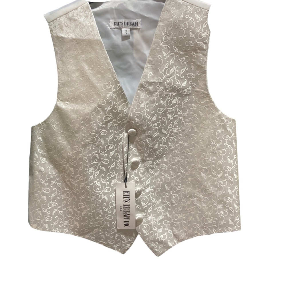 Kids Dream Ivory Flower Pattern Vest Boy’s 9-12